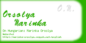 orsolya marinka business card